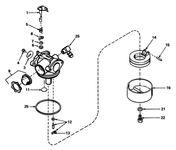 Carburetor No. 632050 Diagram and Parts List for 20762 0000001 - 0999999 Toro Lawn Mower