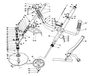 Drive Shaft & Trimmer Head Assembly Diagram and Parts List for 51608 3000001 - 3999999 Toro Trimmer