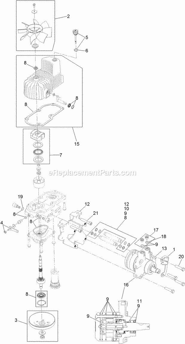 Rh Hydro Assembly No. 116-6416 Diagram and Parts List for 74942TE 314000001-314999999 Toro Lawn Mower