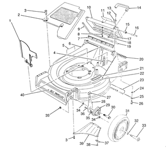 Housing Assembly Diagram and Parts List for 26622 0003101 - 0999999 Toro Lawn Mower