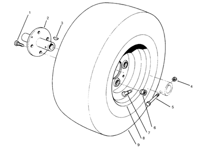 Front Wheel Assembly Diagram and Parts List for 30610 690001 - 699999 Toro Lawn Tractor