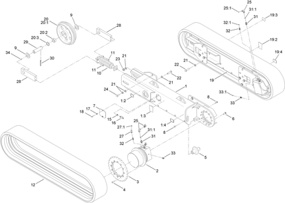 Track Assembly Diagram and Parts List for 23898 400000000 - 999999999 Toro Lawn Tractor Accessories