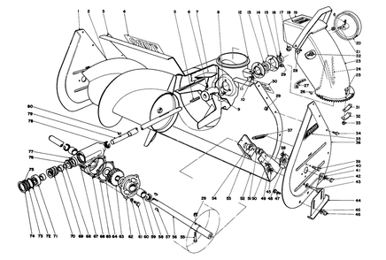 Auger Assembly Diagram and Parts List for 31263 3000001 - 3999999 Toro Snow Blower
