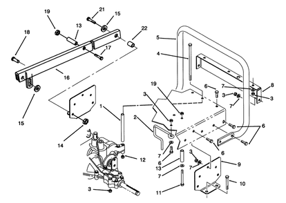 Stand Bar Assembly Diagram and Parts List for 70141 59000001 - 59999999 Toro Lawn Tractor