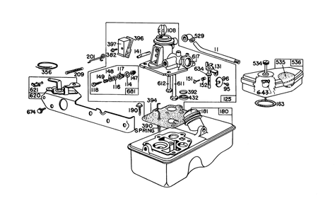Carburetor Assembly Briggs & Stratton Model No. 92908-1934-01 Diagram and Parts List for 20698 9000001 - 9999999 Toro Lawn Mower