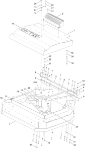 Deck, Cover And Guard Assembly Diagram and Parts List for 2711 315000001 - 315999999 Toro Lawn Tractor Accessories