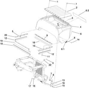 Hood Assembly Diagram and Parts List for 74274 (290000001-290999999)(2009) Toro Lawn Mower