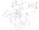 38" Deck Blade Drive & Braking Components Assembly Diagram and Parts List for 77102 200000001-200999999 - 2000 Toro Lawn Tractor
