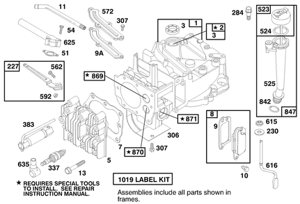 Engine Briggs & Stratton Model 12f802-0650-01 Diagram and Parts List for 20776 7900001 - 7999999 Toro Lawn Mower