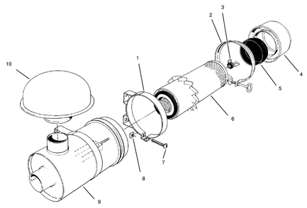 Air Cleaner, Model No. 11-4659 Diagram and Parts List for 30611 890001 - 899999 Toro Lawn Tractor