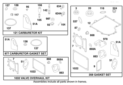 Engine Briggs & Stratton Model 28n707-1131-E1 Diagram and Parts List for 71215 8900001 - 8999999 Toro Lawn Tractor