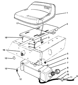 Seat & Gas Tank Assembly Diagram and Parts List for 70040 49000001 - 49999999 Toro Lawn Tractor