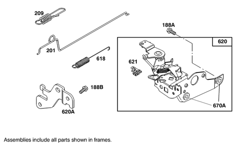 Carburetor Link Assembly Briggs And Stratton 127802-0640-01 Diagram and Parts List for 20444 5900001 - 5999999 Toro Lawn Mower