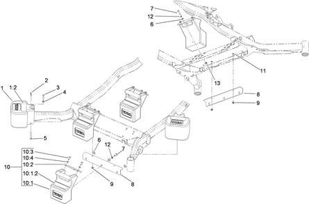Weight Assembly Diagram and Parts List for 78563 405700000-999999999 Toro Lawn Tractor Accessories