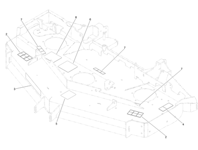 Deck Decal Assembly Diagram and Parts List for 74942TE (316000001-316999999)(2016) Toro Lawn Tractor