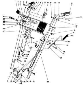 Handle Assembly Diagram and Parts List for 38052 4000001 - 4999999 Toro Snow Blower