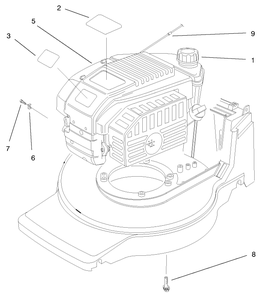 Engine Assembly Diagram and Parts List for 20824 8900001 - 8999999 Toro Lawn Mower