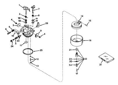 Carburetor No. 631449 Diagram and Parts List for 56125 2000001 - 2999999 Toro Lawn Tractor