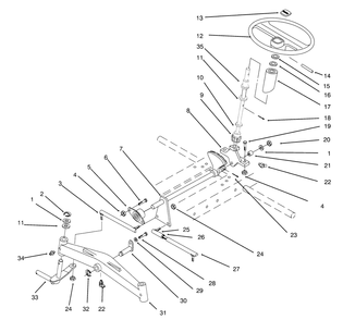 Front Axle And Steering Diagram and Parts List for 73362 6900001 - 6999999 Toro Lawn Tractor
