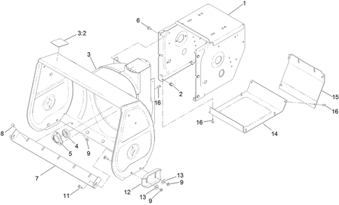 Main Frame Assembly Diagram and Parts List for 38841 405348900 - 406399999 Toro Snow Blower