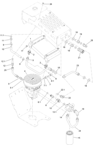 Pump And Cooler Assembly Diagram and Parts List for 78601 400000000-999999999 Toro Lawn Mower