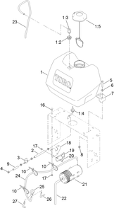 Fuel System Assembly Diagram and Parts List for 39678 410300000-999999999 Toro Lawn Mower