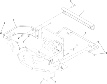 Bagger Mount Assembly Diagram and Parts List for 78555 412200000 - 999999999 Toro Lawn Tractor
