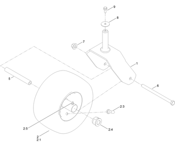 Caster Wheel Assembly Diagram and Parts List for 74696 400000000 - 999999999 Toro Lawn Tractor