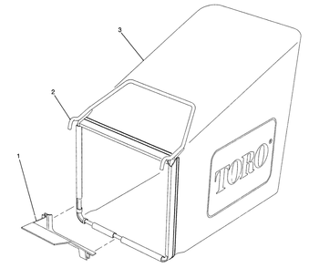 Grass Bag Assembly Diagram and Parts List for 20916B 1000001 - 1999999 Toro Lawn Mower