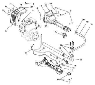 Handle & Upper Boom Assembly Diagram and Parts List for 51920 69000001 - 69999999 Toro Trimmer
