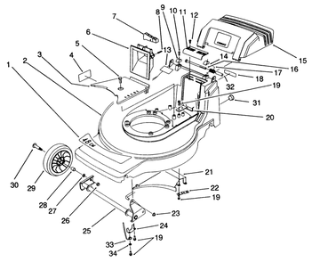 Housing Assembly Diagram and Parts List for 20900 0000001 - 0999999 Toro Lawn Mower
