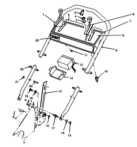 Handle Assembly Diagram and Parts List for 26625B 2000001 - 2999999 Toro Lawn Mower