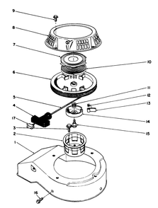 Recoil Assembly (Model No. 47pl0-3) Diagram and Parts List for 22042 1000001 - 1999999 Toro Lawn Mower