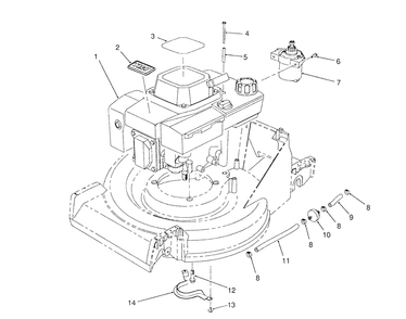 Engine Assembly Diagram and Parts List for 26625BG 0000001 - 0999999 Toro Lawn Mower