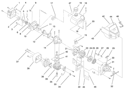Engine Assembly Diagram and Parts List for 51907 890000001 - 899999999 Toro Trimmer
