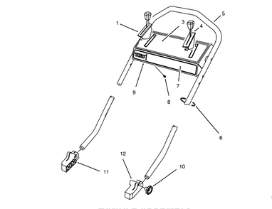Handle Assembly Diagram and Parts List for 26631BC 5900001 - 5999999 Toro Lawn Mower