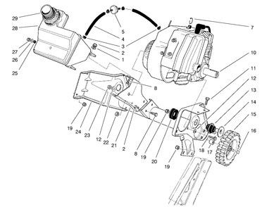 Engine & Main Frame Assembly Diagram and Parts List for 38431 7900001 - 7999999 Toro Snow Blower