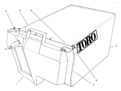 Grass Bag Assembly Diagram and Parts List for 20787 8900001 - 8999999 Toro Lawn Mower