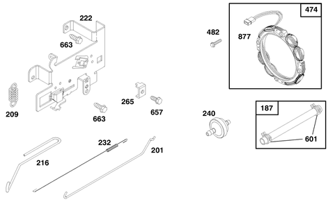 Engine Briggs & Stratton Model 282707-0119-01 Diagram and Parts List for 71188 7900001 - 7999999 Toro Lawn Tractor