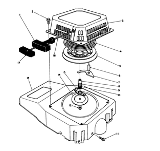 Recoil Assembly (Engine Model No. Vmm1-2) Diagram and Parts List for 26621B 2000001 - 2999999 Toro Lawn Mower