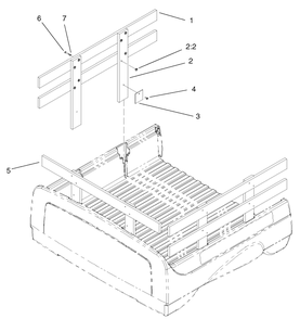 Side Stake Assembly Diagram and Parts List for 7290  Toro Lawn Tractor