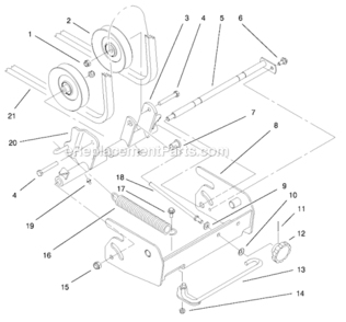 Part Location Diagram of 100-1196 Toro Spring-Extension