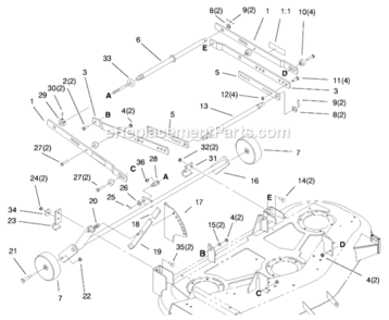Part Location Diagram of 93-9367 Toro Decal-Warning