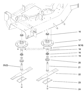 Part Location Diagram of 79-1900 Toro Shaft-Spindle