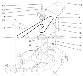 Pulley_And_Belt_Assembly Diagram and Parts List for 78370 9900001 - 9999999 Toro Lawn Mower