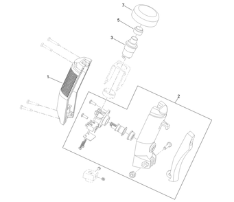 Two-Button Handle Grip Assembly No. 119-4587 Diagram and Parts List for 23214 404320000 - 405799999 Toro Stump Grinder