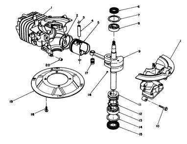 Crankshaft Assembly (Model No. 47pg6) Diagram and Parts List for 20747C 7000001 - 7999999 Toro Lawn Mower