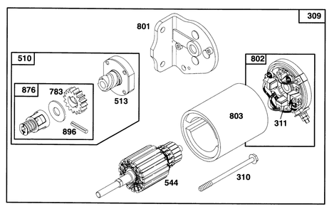 Engine Briggs & Stratton Model 28b707-0126-01 Diagram and Parts List for 70080 5900001 - 5999999 Toro Lawn Tractor