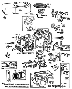 Engine Briggs & Stratton Model 252707-0637-01 Diagram and Parts List for 57357 3000001 - 3999999 Toro Lawn Tractor
