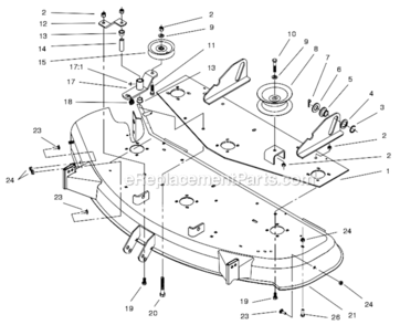 Part Location Diagram of 99-8016 Toro Deck Asm